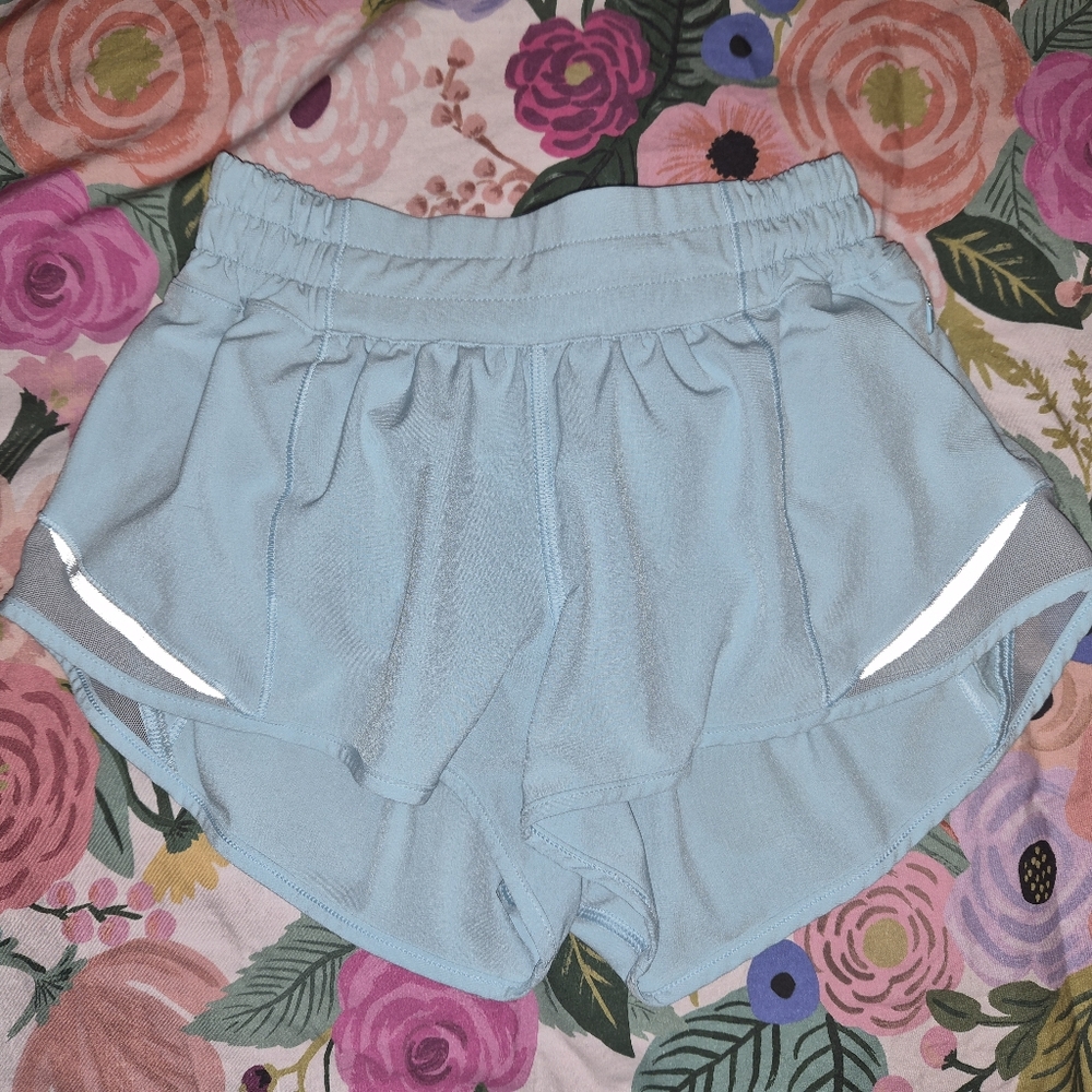 Light Blue Lululemon Hotty Hot Shorts
